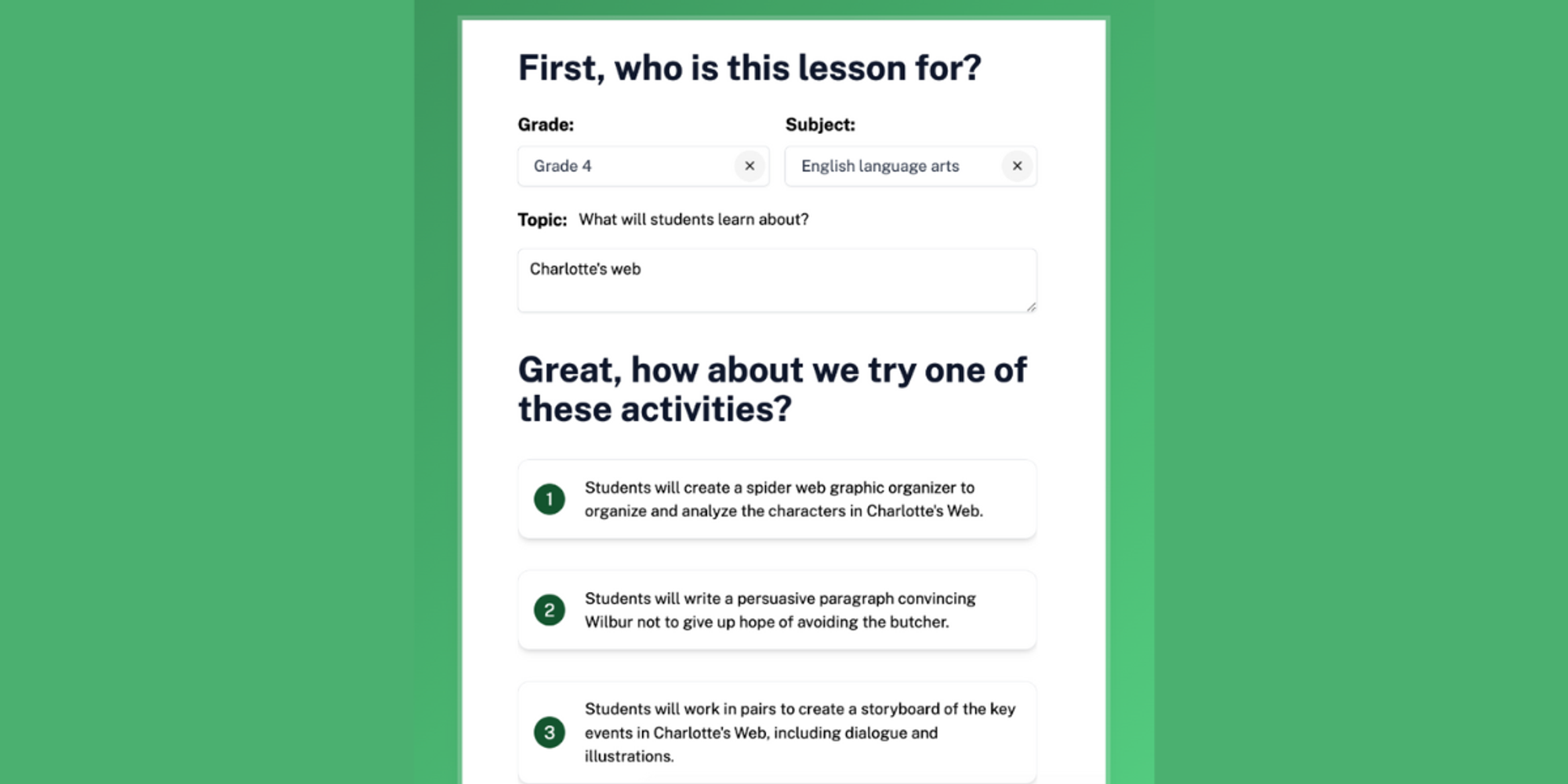 Herramienta gratuita de IA Robot para la planificación de lecciones de profesores